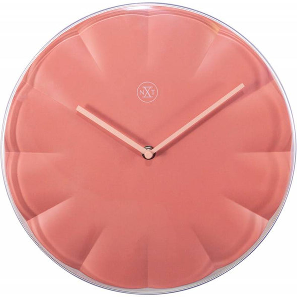 NeXtime 29cm Sweet Coral Plastic Round Wall Clock - Pink