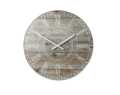 Thomas Kent 56cm Wharf Driftwood Mantel Round Wall Clock - Light Brown