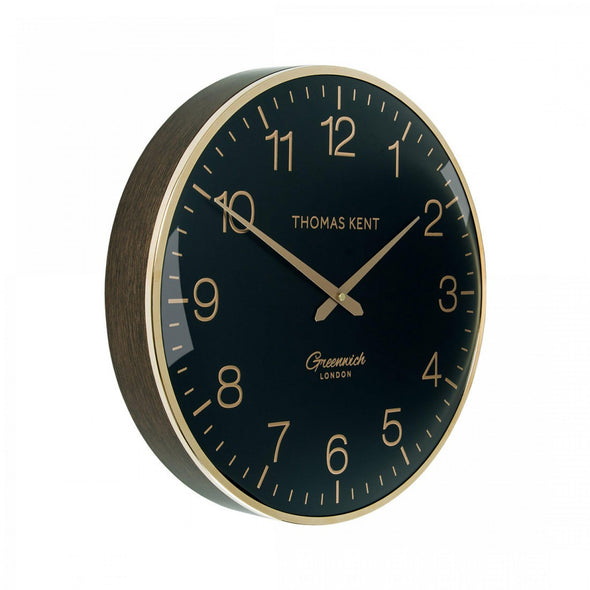 Thomas Kent 40cm Greenwich Evening Gold Round Wall Clock - Black