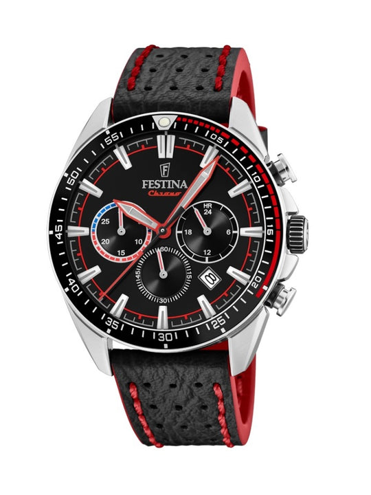 Festina The Originals Analogue Men's Wrist Watch - Black-Red F20377/6