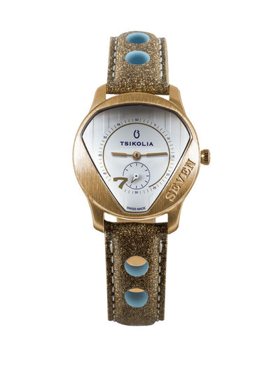 TSIKOLIA SEVEN Limited Edition Swiss Made Ladies Leather Watch - Gold