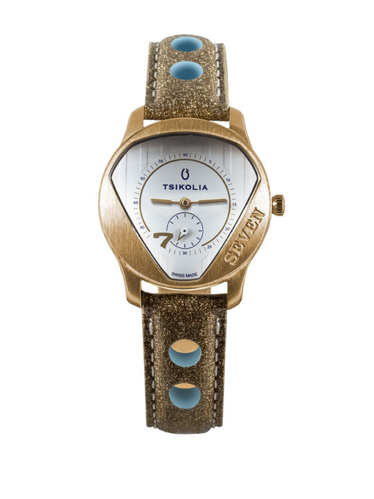 TSIKOLIA SEVEN Limited Edition Swiss Made Ladies Leather Watch - Gold