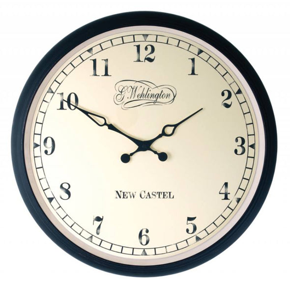 NeXtime 25 cm 'Aaltje' Metal & Glass Round Wall Clock - Black