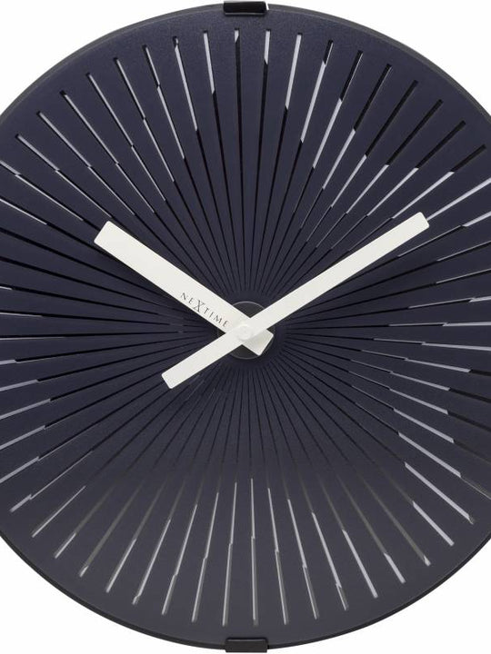 NeXtime 30cm Motion Star White Motion Plastic Round Wall Clock - Black