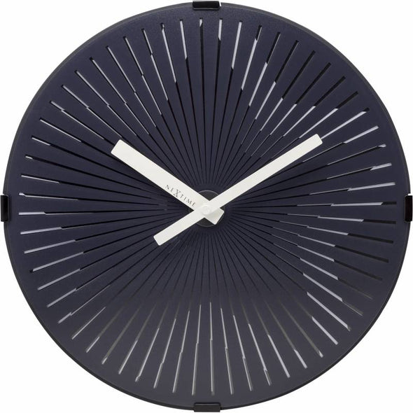 NeXtime 30cm Motion Star White Motion Plastic Round Wall Clock - Black