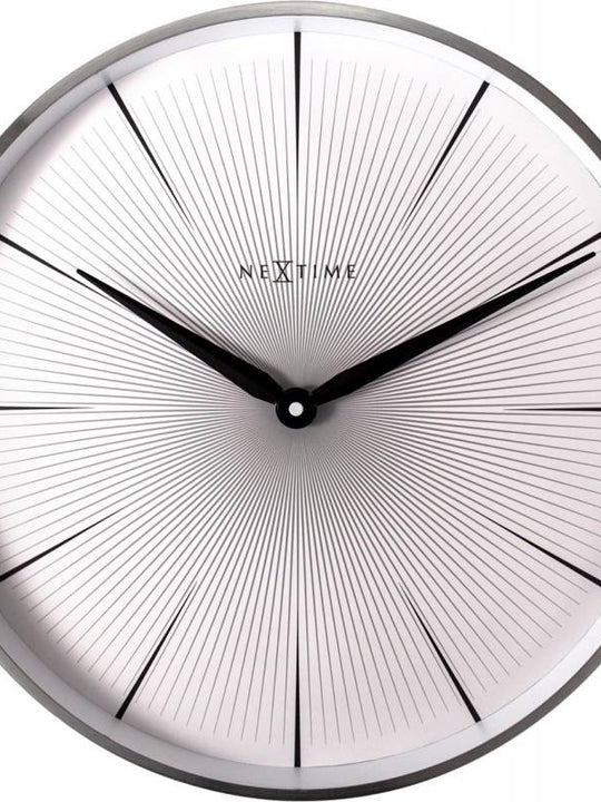 NeXtime 40cm 2 Seconds Metal Round Wall Clock - White