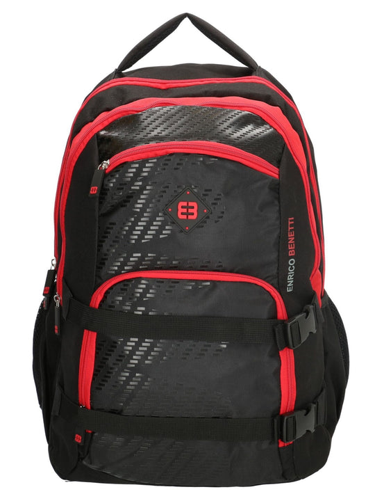 Enrico Benetti Natal Polyester 35 litres Backpack - Black & Red