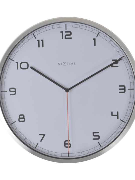NeXtime 35cm Company Aluminium Round Wall Clock - White