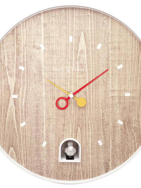 NeXtime 30cm Nightingale White ABS Round Wall Clock - White