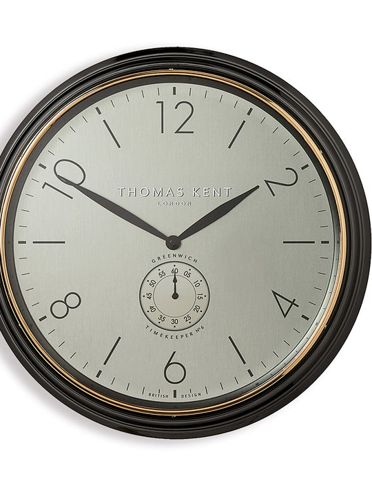Thomas Kent 76cm Timekeeper White-Gold Round Wall Clock