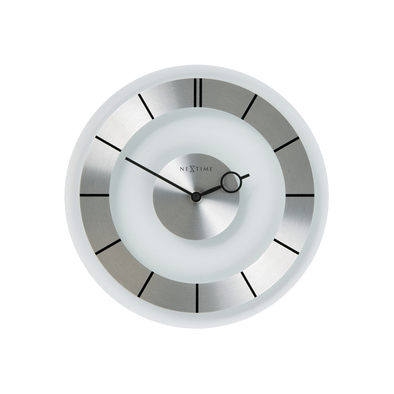 NeXtime 31 cm Retro Metal & Glass Round Wall Clock -Transparent