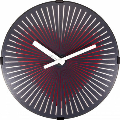 NeXtime 30cm Motion Heart Red Motion Plastic Round Wall Clock - Black