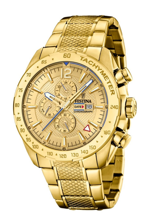 Festina Prestige Stainless Steel Analogue Men's Wrist Watch - Gold F20441/1