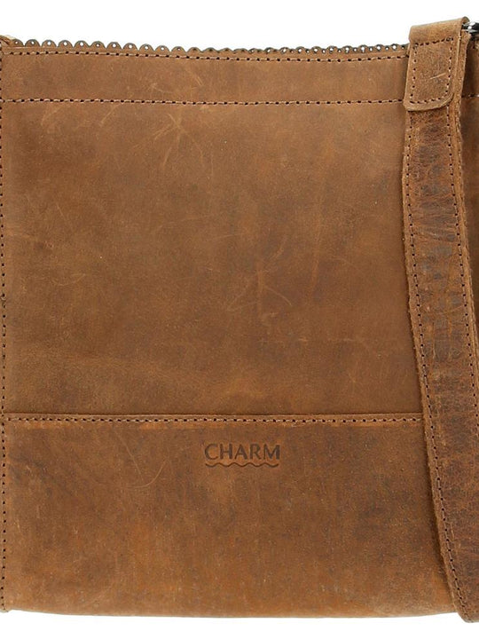Charm London Hackney Ladies Leather Shoulder Bag - Dark Brown