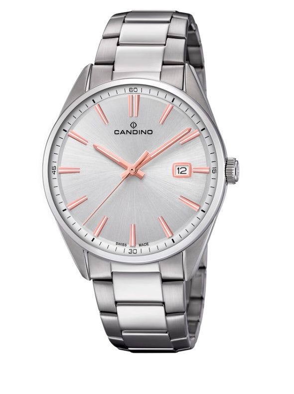 Candino Swiss Made Mens Stainless Steel Watch - Classic Timeless Collection