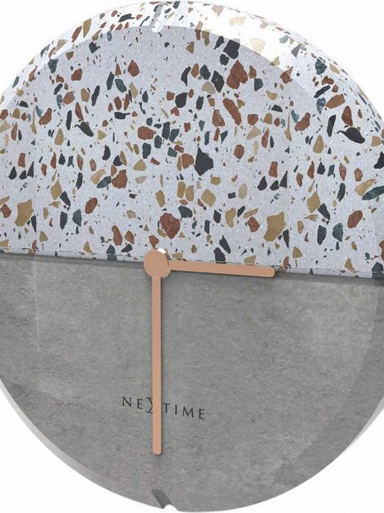 NeXtime 32cm Conrazzo Concrete/Terrazzo Round Wall Clock - Grey