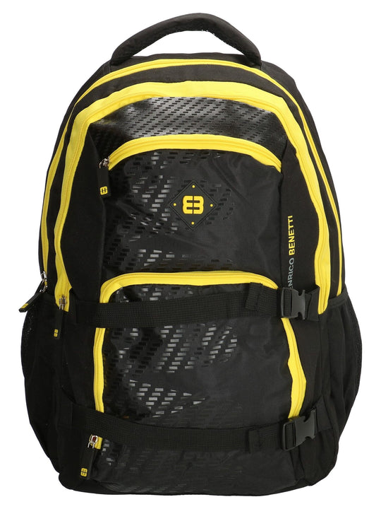 Enrico Benetti Natal Polyester 35 litres Backpack - Black & Yellow